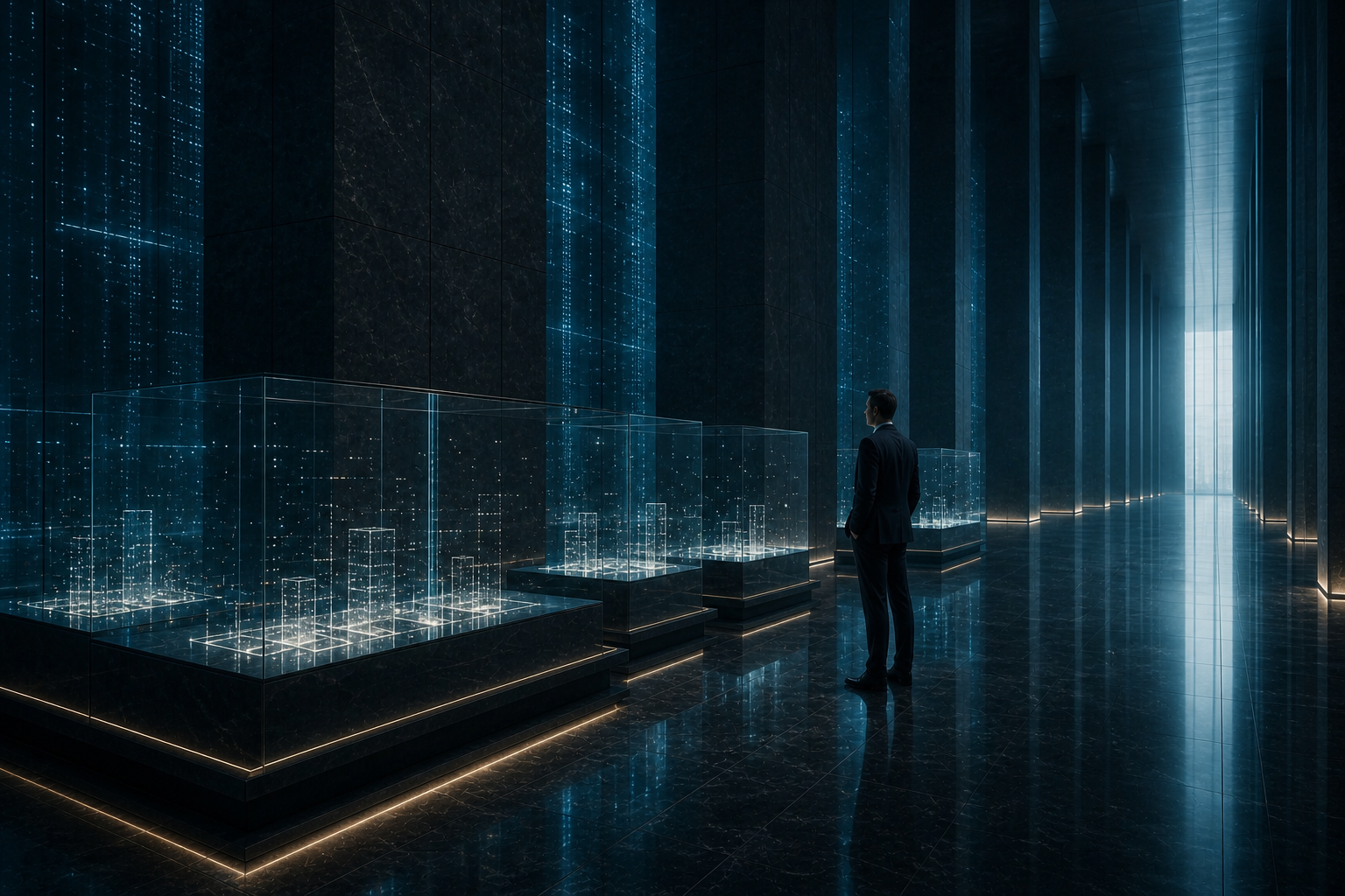 NOVALEDGER evidence architecture showing a calm financial AI direction built around verification and controlled risk.