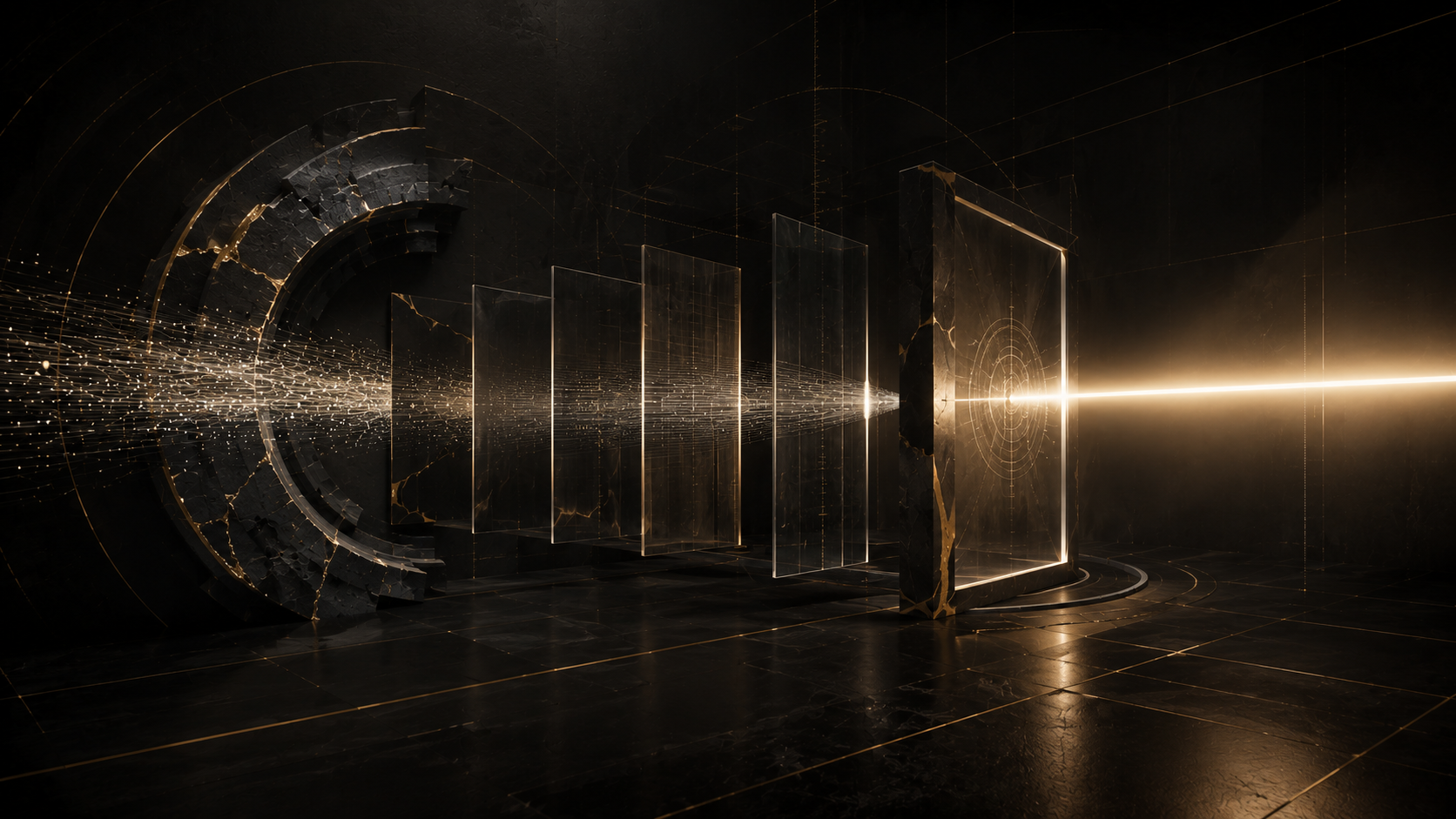 TAC Calibration Aperture showing visual possibilities being filtered into one controlled direction.